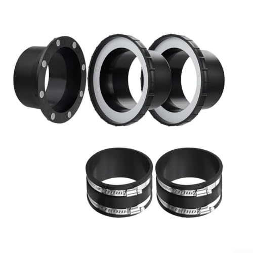 Lot de 5 adaptateurs de port de poussière, coupleur de tuyau flexible EPDM, kit de connecteur sous vide de 10,2 cm, raccord rapide pour travail du bois, joint collecteur de poussière anti-vibration
