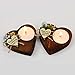 20 Pcs Shawly Sisters Handmade Wooden Wedding Party Favors Candle and Tealight Holders, Heart Shaped Wood Candleholders, Engagement Gifts, Bridal Shower Favors for Guests (Silver-Gold, Brown Wood)