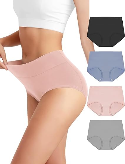 Women's Bikini Panty- High Waist Plus Size Pack of 4 Multicolor-image-39