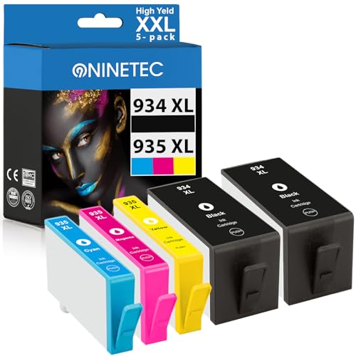NINETEC 934XL 935XL Cartuchos de impresora Multipack de repuesto para HP 934 XL 935 XL Compatible para HP 934 935 HP Officejet Pro 6230 6830 HP Officejet 6820 6800 6815 Cartucho negro, cian, magenta y