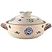 Gliniany garnek do gotowania, ceramiczny garnek w stylu retro japoński ręcznie malowany domowy garnek żaroodporny garnek z pokrywką ceramiczne naczynia do bibimbap i zupy,C,2.5L