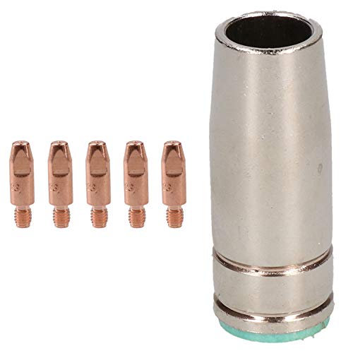 1 shroud & 5 x 0.6mm Round Contact Tips MIG Welding Binzel Style Euro MB25
