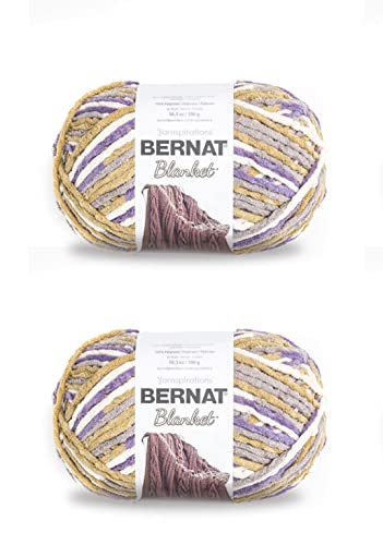 Image of Bernat Blanket Lilac Bush Yarn - 2 Pack of 300g /10.5oz - Polyester - 6 Super Bulky - 220 Yards - Knitting /Crochet