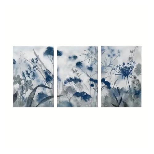 Impression sur toile fleurs bleues XENITE art mural haut de gamme 50x70