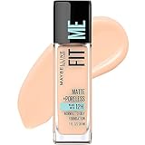 Maybelline New York Fit Me Matte Plus Pore Less Foundation Makeup, Ivory, 1 Fluid Ounce