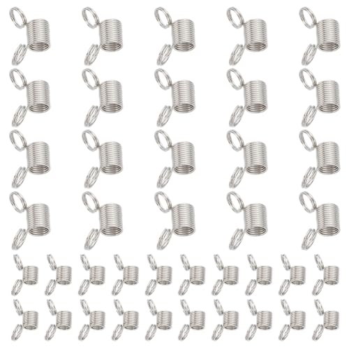 PLIGREAT 40 Pcs Beads Stoppers 2 Sizes Bead Clamps for Jewelry Making Bead Wire Ends to Prevent Beads from Falling Bead Cord Clips for Jewelry Making Kumihimo DIY Bracelets Necklaces