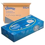 Kleenex Kosmetiktücher in Taschentücher Box 8824, 3-lagige Kosmetiktücher, mit FSC-zertifiziertem Papier, weiß, parfümfrei - 12 x 72 (864 Papiertaschentücher)