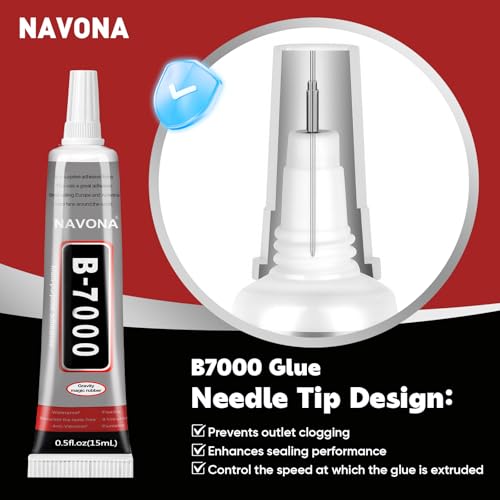 Image of 8 PCS 15ml B7000 Glue Clear with Precision Tip, Bedazzling Glue, Super Glues, Rhinestone Glue for Nail, Craft Glues, Jewelry Making, Nail Art, DIY, Makeup, Shoes