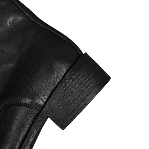 TinaCus Handmade Genuine Leather Ankle High Motorcycle Boots Round Toe Lace-up Booties for Women4