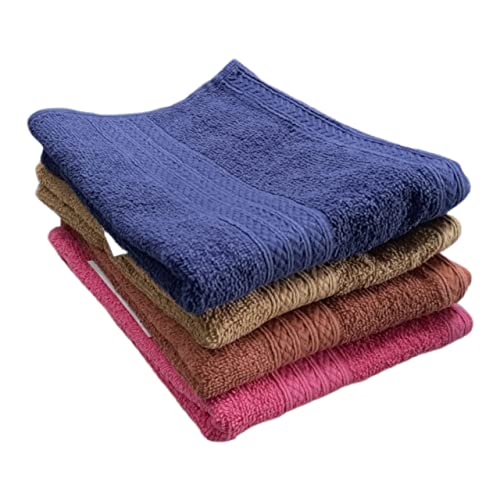 Image of Bombay Dyeing Tulip Cotton Hand Towel Set ( 40cm x 60cm)- Pack of 4 (Multicolor- 2)