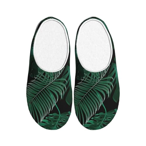 Pantoufles d'hiver chaudes EdWal en peluche verte et noire, taille 39 EU