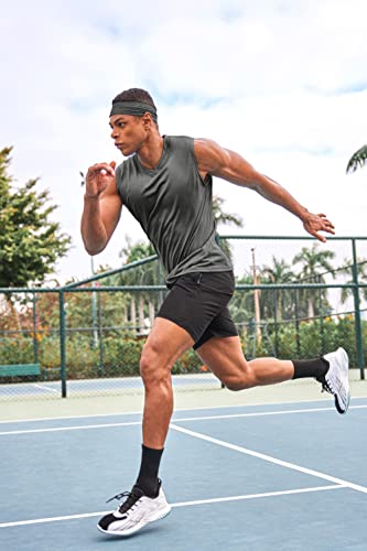 COOFANDY Men's 3 Pack Workout Tank Tops Gym Sleeveless Shirts V Neck Bodybuilding Muscle Tee Shirt4