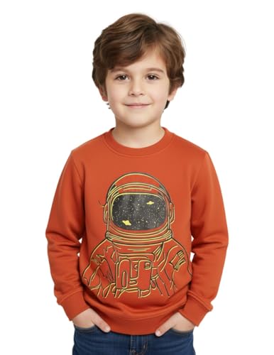 Image of Mack Jonney Boys Printed Fleece Sweatshirt - Warm Winter Pullover for Kids -M5367