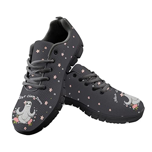 Dolyues Yoga Faultier Print Turnschuhe Damen Wanderschuhe - Floral Faultier Mesh Sneaker für Damen Damen Laufen Atmungsaktive Sportschuhe