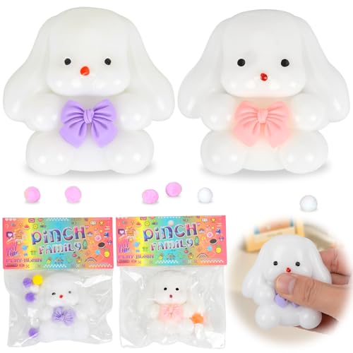 2Pcs Taba Squishy Toys Giocattolo Antistress, Easter Bunny Antistress Adulti, Squeeze Giocattoli, Antistress Giocattolo per Bambini e Adulti