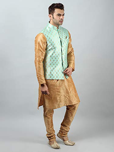 Image of Uri and MacKenzie Men's Silk Blend Kurta Pajama with Designer Ethnic Nehru Jacket /Modi Jacket