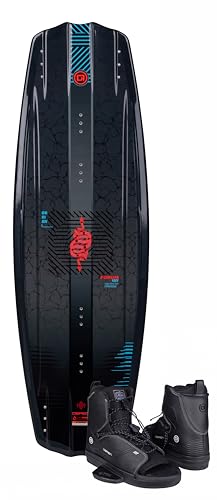 O’Brien Forum Wakeboard with Local Bindings, Multiple Sizes Package, 3-Stage Rocker, Open Toe Adjustable Wakeboard & Bindings Combo