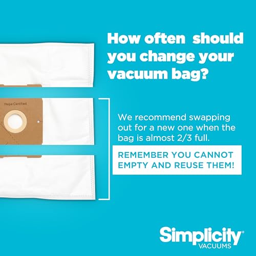 Simplicity Vacuums Jill Lightweight Bagged Canister Vacuum Cleaner – Bagged Vacuum Cleaner with Certified HEPA Filter, Adjustable Suction, Suitable for Floor and Rug Cleaning by Simplicity - Image 7
