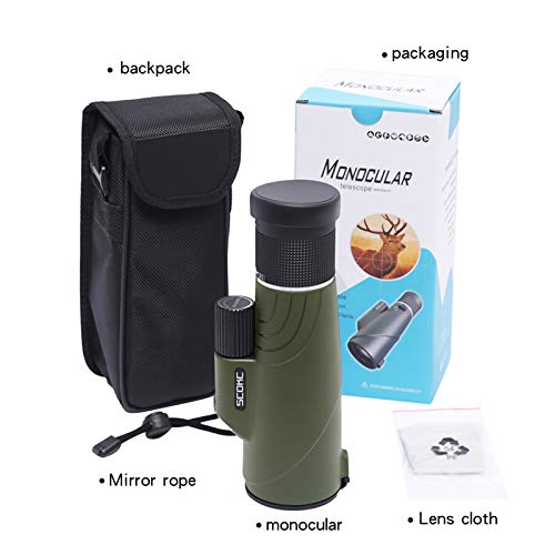 SCOKC Monocular Telescope,10-20x50 Zoom High Power,High Definition,Waterproof with BaK4 Prism FMC Mi