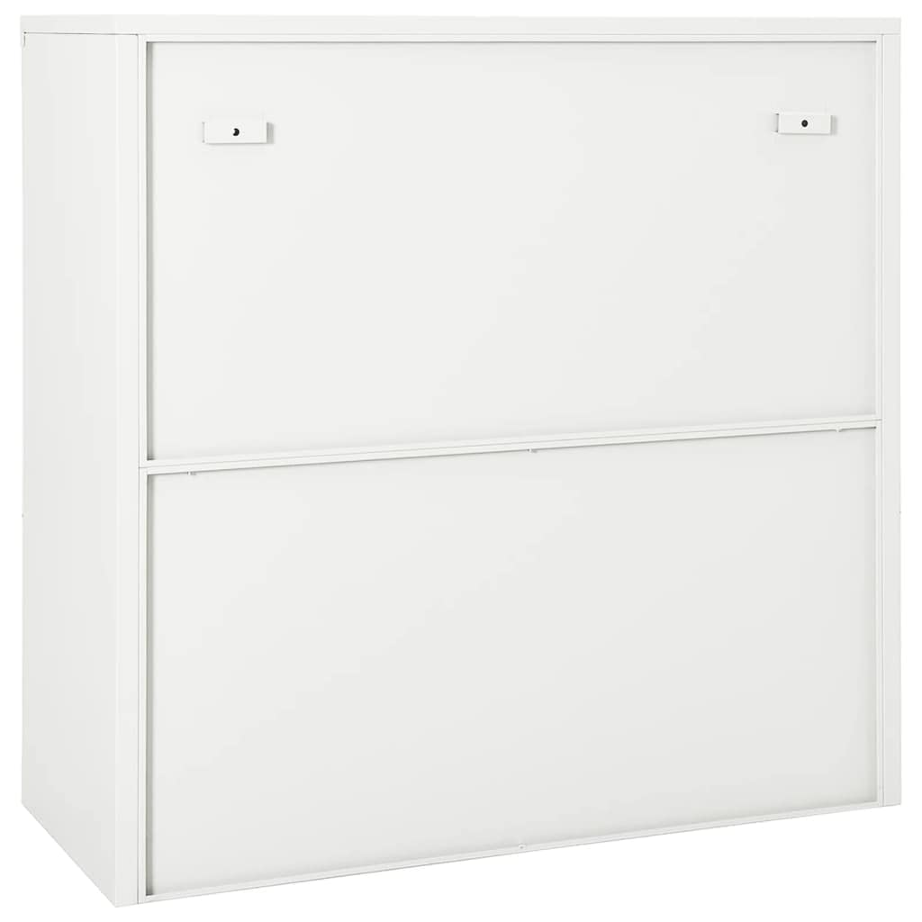 Armadio con porta scorrevole, in metallo, per aziende, ufficio, scuola, bianco, 90 x 40 x 90 cm, in acciaio (facile da montare)