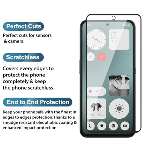 Image of POPIO Military-Grade Gorilla Tempered Glass for Nothing CMF Phone 1 (Black) 9H Hardness, Edge-to-Edge Full Coverage, Anti-Scratch, Bubble-Free, Ultra Clear HD Glass, Oleophobic Coating, Face ID Compatible