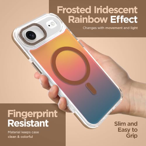 Image of Magnetic Case for iPhone Air [Compatible with Magsafe] [Cute Fashion Fluorescent Design] [1 Screen Protector] Slim Translucent Matte Case for iPhone Air 6.5 inch 2025, Desert