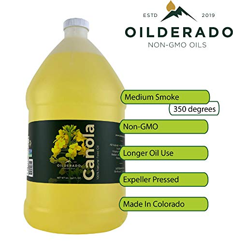 Oilderado Canola Oil, Naturally Expeller Pressed, Non-GMO Certified, Gourmet Canola Cooking Oil, Medium-Heat Cooking, Great for Dressings, Marinades, and Frying, 1-Gallon