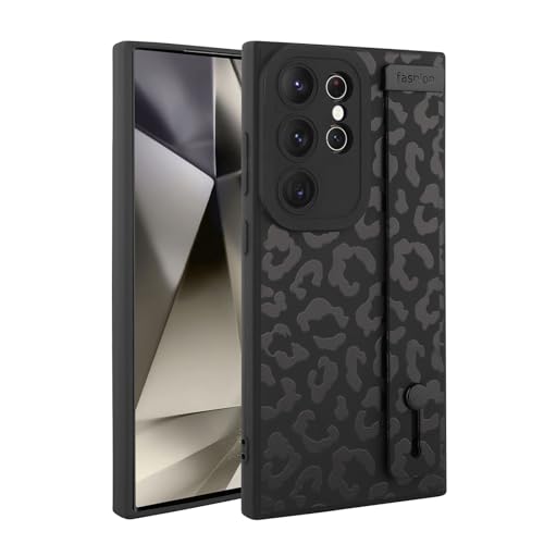 Image of Compatible with Samsung Galaxy S24 Ultra Case with Strap Wrist Black