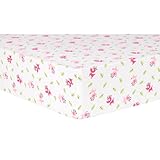 Trend Lab Pink Reindeer Deluxe Flannel Fitted Crib Sheet