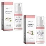 2 Stück Jasminsalbe Augenringe Schlupflider Jasmin Salbe Augen mit Collagen Aktiv Jasminsalbe und Aloe Vera Gegen Tränensäcke Gegen Falten Schlupflider und Augenringe