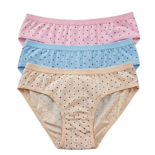 Women Cotton Dot Print Panty Pack | Soft Breathable Ladies Underwear | Stretchable Comfortable Bikini Panties for Women & Girls (Multicolor)-image-27