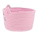 TOYANDONA Cestino Cesto Bohémien Simpatico Cesto Della Biancheria Cestino in Cotone Intrecciato Color Pastello Cestino Dei Giocattoli Per Bambini Rosa Corda Di Cotone immagine
