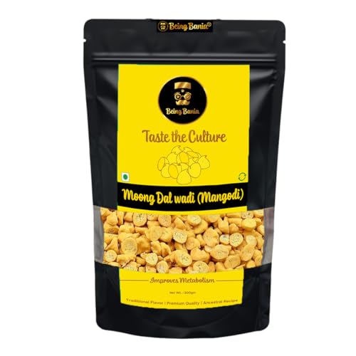 Image of Being Bania Homemade Rajasthani Mangodi /Mungori Wadi /Badi, 500 Gms | Hand made | Made with Moong Daal | Rich in Protein | Premium Ingredients | No Added Preservatives | Ready to Cook | (Pack of 2)