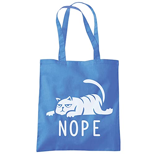 HotScamp Nope Cat - Tote Shopping Bag - Pet Lazy Sloth One size cornflower blue