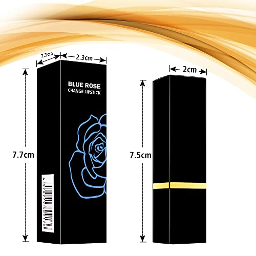 2. Bild von Blauer Rosen-Lippenstift, Farbwechselnder Lippenstift, Temperaturwechsel, Langanhaltend Feuchtigkeitsspendende, Nicht verblassende, Natürlich Pflegende Lippen (01)