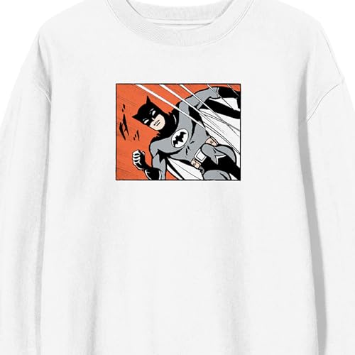 Batmanga Front And Back Cover Art Crew Neck Long Sleeve White Adult Sweatshirt2