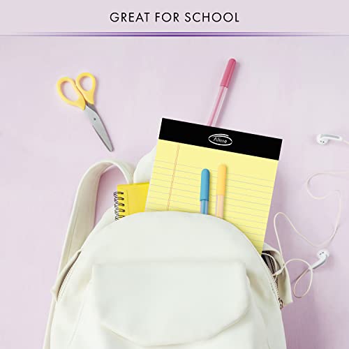 Alitte Yellow Legal Notepads 5X8, Pack Of 6 - Perforated Legal Ruled Writing Pad - Premium Thick Paper, No Ink Bleeding - Blank Legal Pads For Home, Office, School, Business - 50 Sheets Per Notebook #TOP4