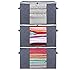 GoMaihe Sac de Rangement Vetement Lot de 3, Organizer Rangement Sous Lit avec Poignée pour Couette Vêtements Vestes Édredons Couvertures Oreillers Jouets, 60 x 40 x 35 cm, Gris Foncé.
