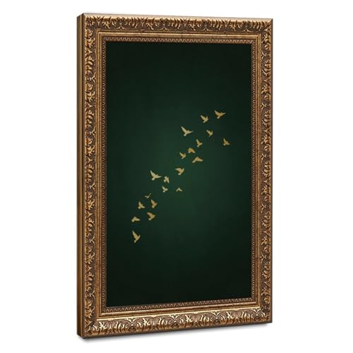 Toile style japonais oiseau doré haut de gamme pour une décoration de chambre raffinée