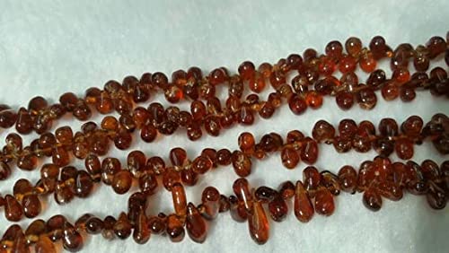 Création de bijoux fins avec perles hessonite en goutte lisse 5x9mm