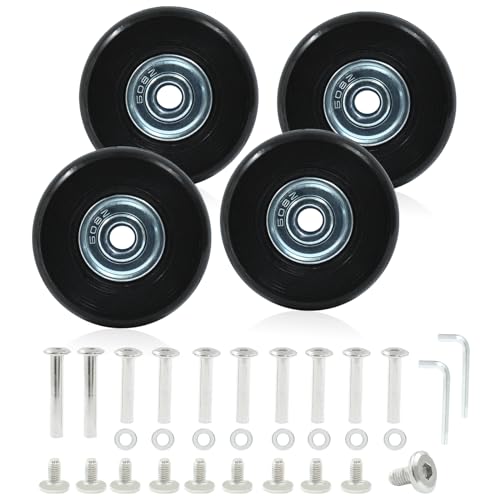 Pacote com 4 rodas de substituição de mala de 40 mm x 18 mm Rodas...
