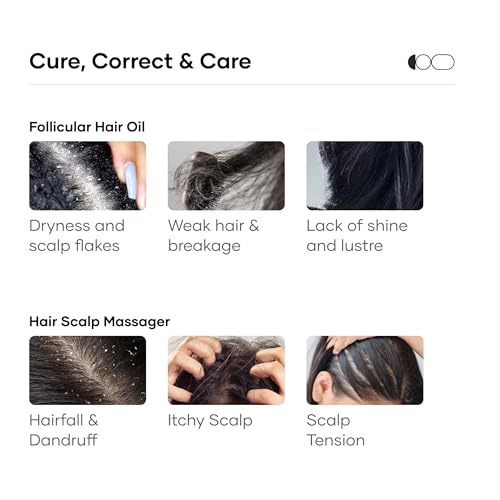 Image of Cureskin Follicular Hair Oil + Scalp Massager | Nourishing & Strengthening Combo with Annatto, Buriti & Pracaxi Oil | Reduces Hair Fall & Improves Scalp Health