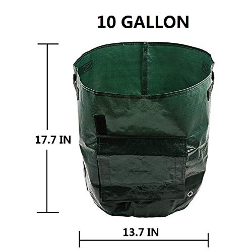 YOQXHY 3 Pack Potato Grow Bags [10 Gallon] Garden Vegetables Planter Bag with Handles and Access Flap for Planting Potato Carrot Onion Taro Radish Peanut, - Thumbnail 2