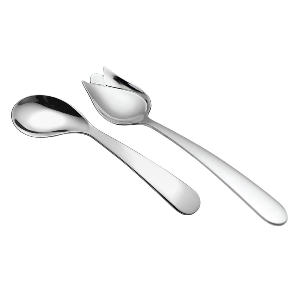 BESTYASH 5 Set Forchetta Cucchiaio A Gomito Foraggio Per Adulti Disabili Comicamente Utensile Alimentazione Forma Anziano Zuppa Svezzamento Adulto Acciaio Inossidabile Argento 2 Pezzi*5
