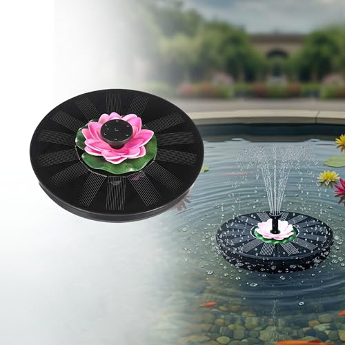 Image of Homehop Solar Water Fountain For Garden Decorative 8 Nozzles Automatic Pump | Solar Water Fountain For Home Wireless Flower Shaped Floating Waterproof Lotus for Bird Bath, Fish Pond, Pool (Pink, ABS)