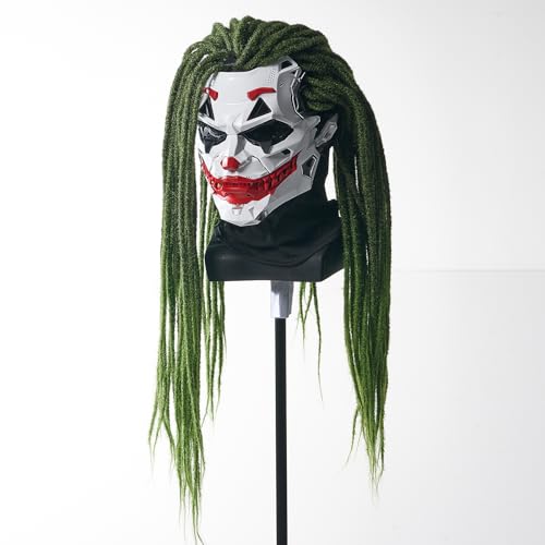 Futuristic Clown Mask, White and Red, Cosplay Costume Accessory3