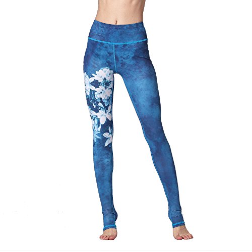 Women Yoga Pants Printed Over The Heel Stirrup Yoga Leggings High Waist Power Flex Capris Leggings for Fitness Running
