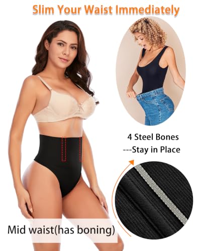Image of Werena Tummy Control Thong Shapewear for Women Seamless Shaping Novelty Thong Panties Body Shaper Underwear