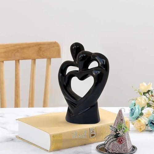 Image of Xtore Passionate Romantic Couple Ceramic Statue for Home Decor (Pack of 1, Black)