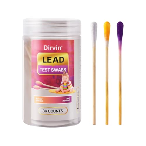 Dirvin Lead Test Kit, 30-Second Instant Results, Home Use Lead Paint Test Kit Suitable for All Painted Surfaces-Metal, Jewelry, Toys, Dishes, Ceramics, Wood (36 Pcs)